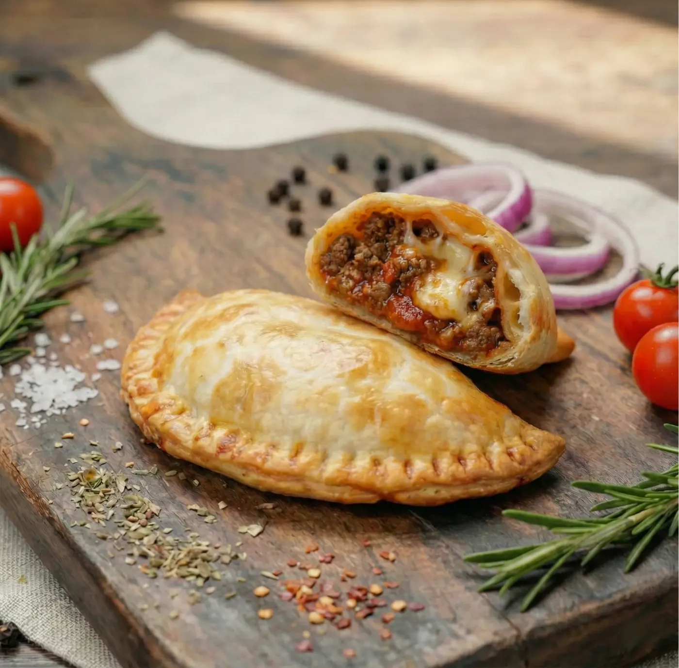 Meatball Parm Empanada - Hybrid AI Food Photography for a Quick-Service Restaurant