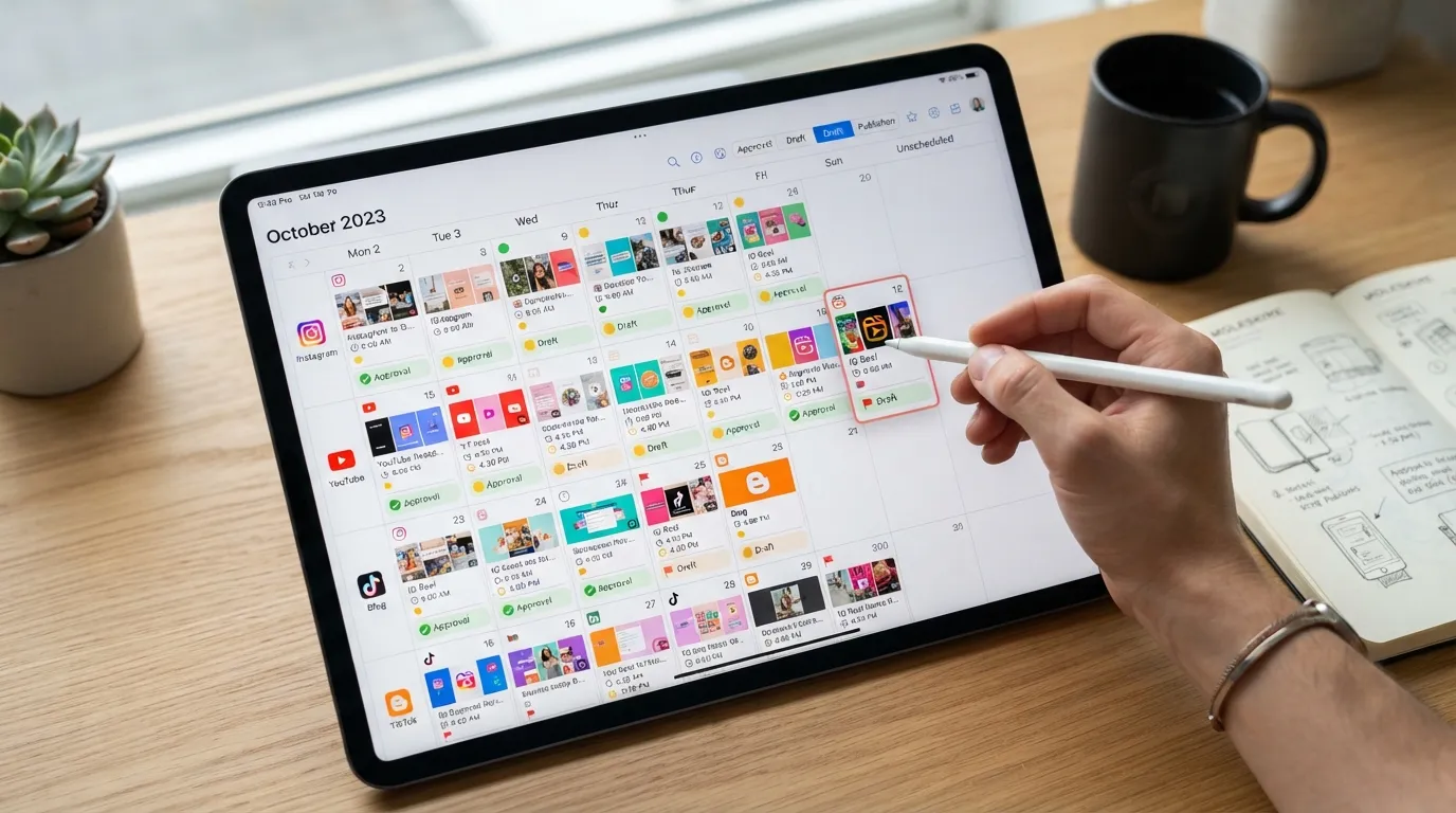 Content planning calendar - Social Media Management